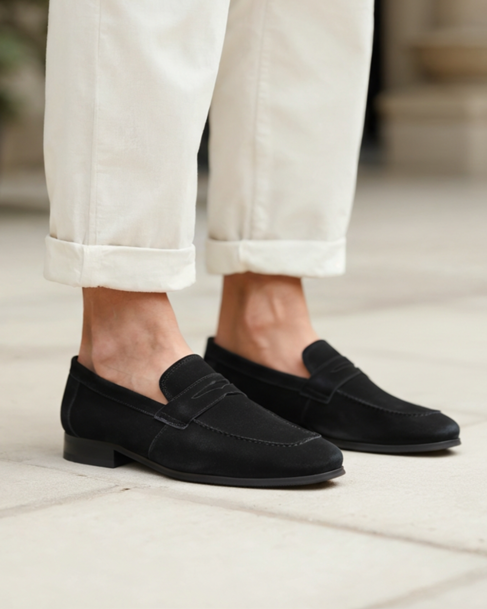 Suede Loafers.